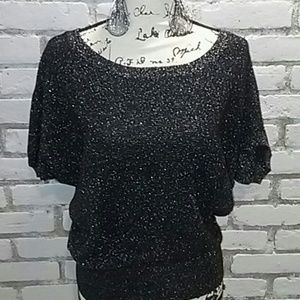 NWT Black and silver sparkle top